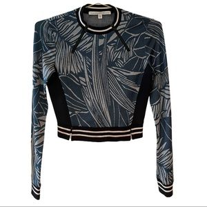 veronica beard teal stripe zip neck sweater 🐬